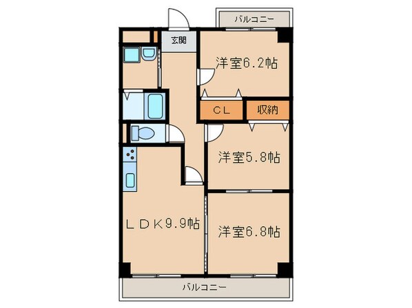 ベルカーサ東山台Ⅰの物件間取画像